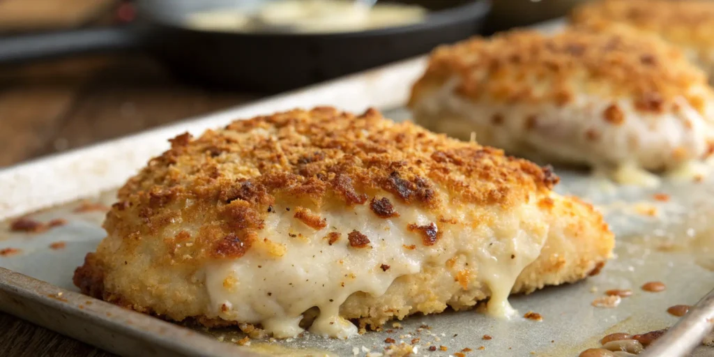 Close-up of crispy Parmesan crust on LongHorn chicken