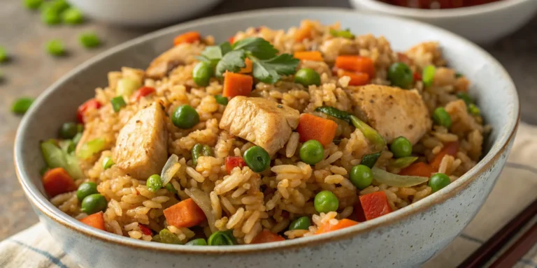 Blackstone Fried Rice with Chicken and Vegetables