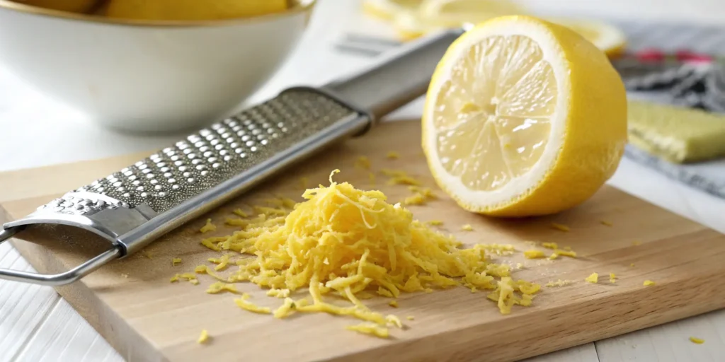 Fresh lemon zest used to boost flavor in easy chicken piccata recipe