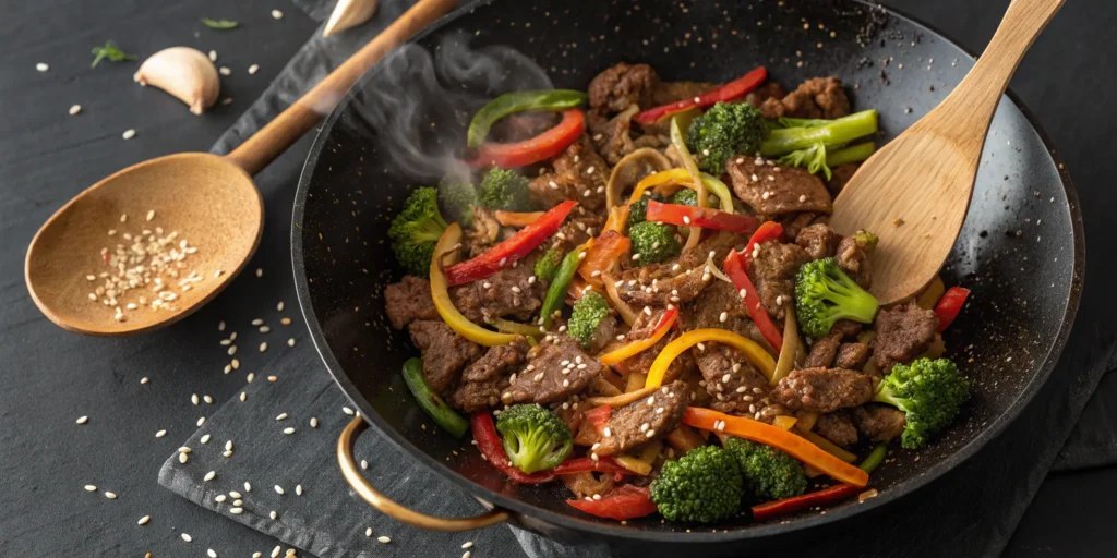 Healthy Ground Beef Stir-Fry with Colorful Vegetables