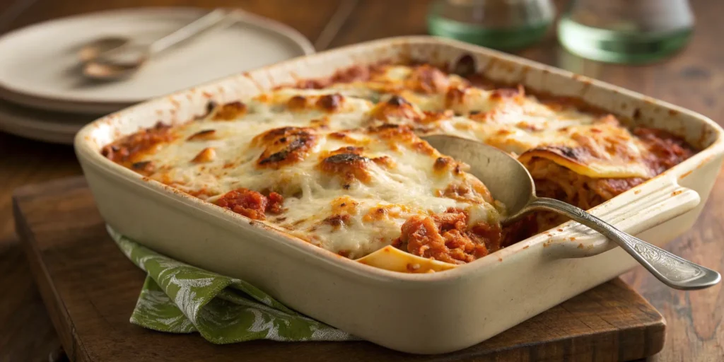 Unstuffed cabbage and ground beef casserole topped with melted cheese - Cabbage and Ground Beef Recipes