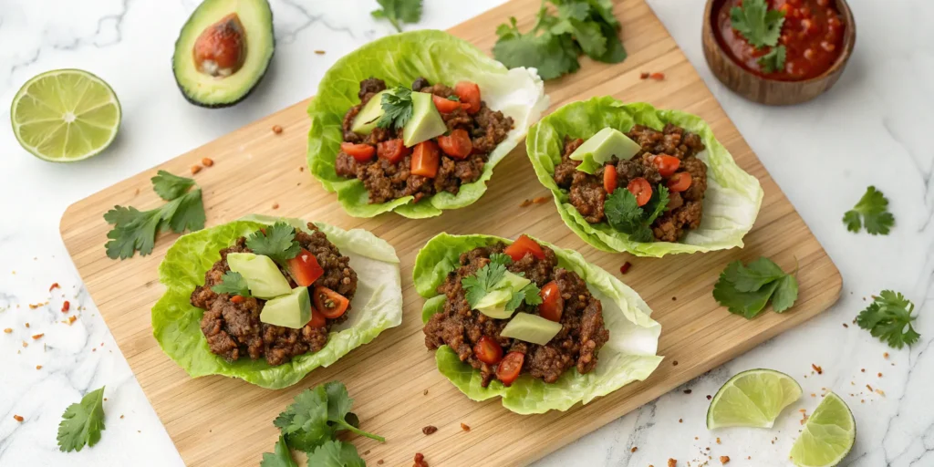 Low-Carb Healthy Ground Beef Lettuce Wraps