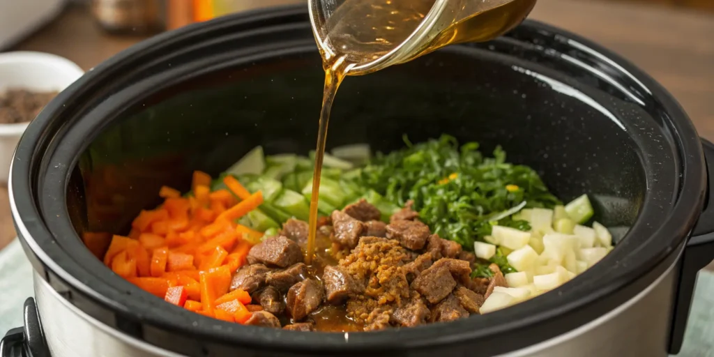 Searing beef cubes to build flavor for beef stew