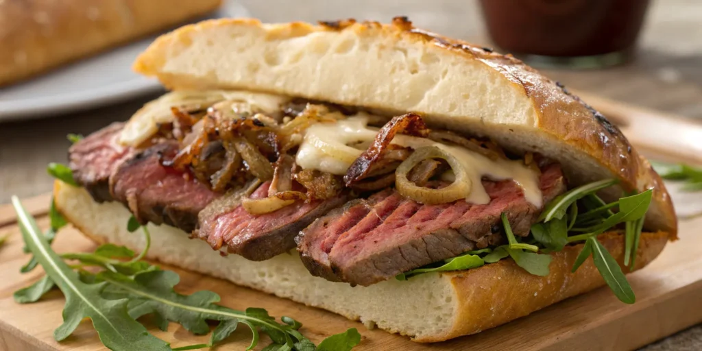 Juicy ribeye on toasted ciabatta – best steak for steak sandwich