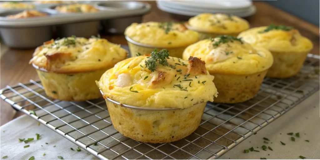 Baked chicken and egg recipe muffin cups with herbs