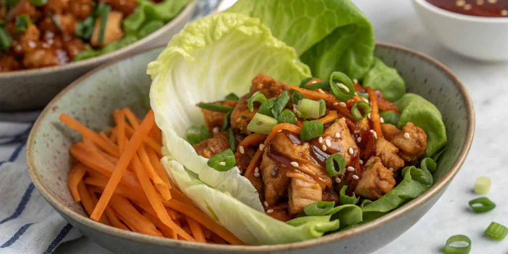 Healthy chicken dinner recipes - spicy chicken lettuce wraps