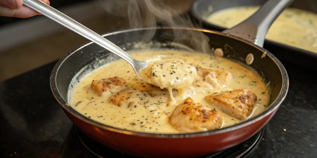 Creamy garlic-Parmesan sauce for LongHorn Parmesan Chicken recipe