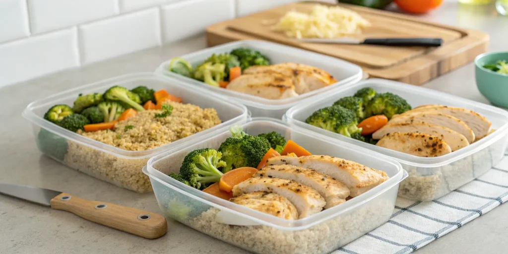 Fresh herbs and spices used to flavor healthy chicken dinner recipes