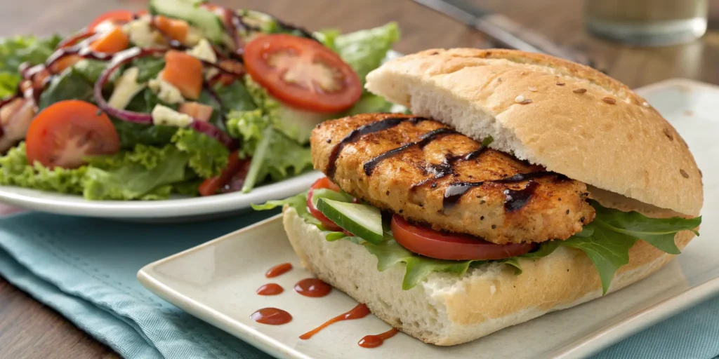 Salmon patty sandwich with fresh vegetables and sauce - how to make salmon patties